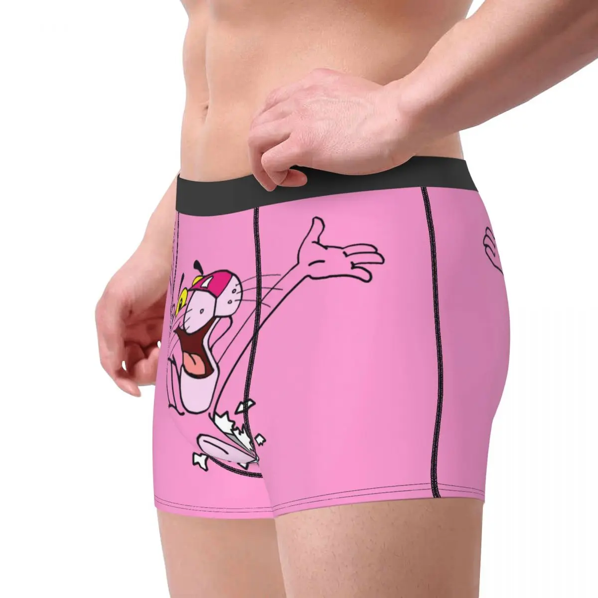 Custom Male Fashion Cute Panthers Cartoon Underwear Boxer Briefs Stretch Shorts Panties Underpants