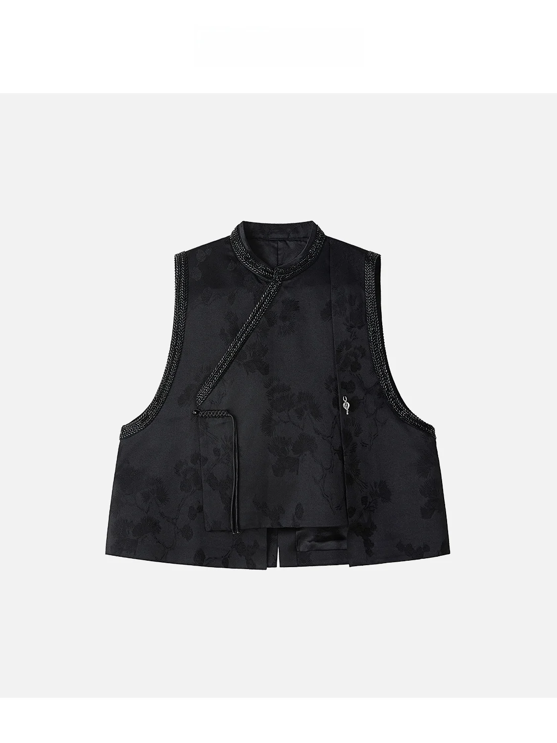 

JINGJING2025 Новый атласный жилет «k Night Luminous» с вышивкой вручную, расшитый бисером и потайным узором, с цветочным парчовым узором