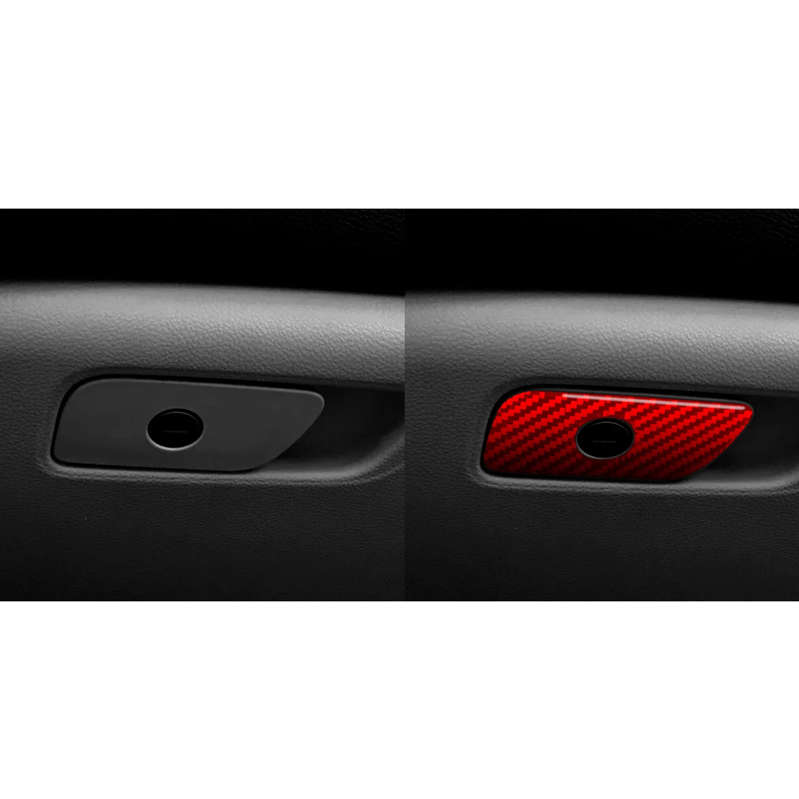 Red Carbon Fiber For Chrysler 200 2015-2017 LHD Glove Box Handle 1PC Sticker Car Interior Accessories Decoration Trim Cover Auto