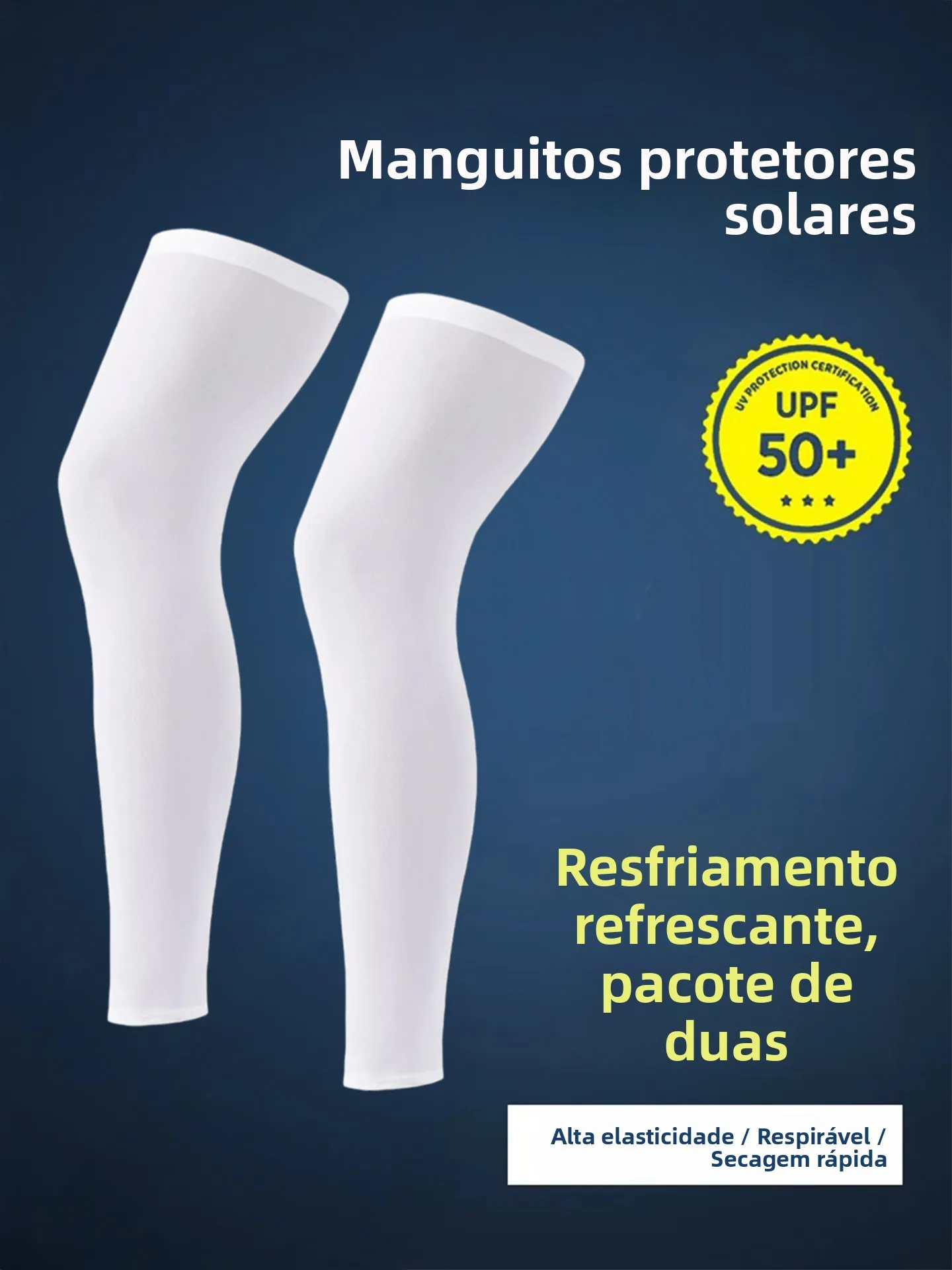 Protetores de Pernas para Proteção Solar em Seda Gelada, Estilo Masculino para Cico, Basquete, Corrida, Pesca e Outras At...