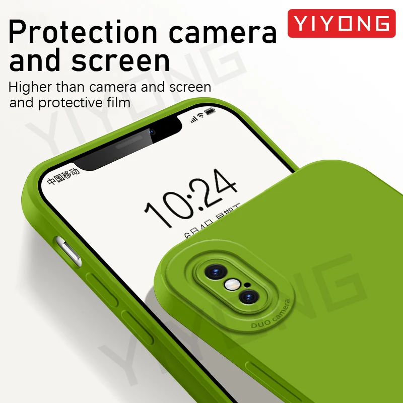 For iPhonex Case YIYONG Original Soft Liquid Silicone Cover For iPhone X XR XS Max 10 7 8 Plus SE 2 3 SE2 iPhone10 Phone Cases