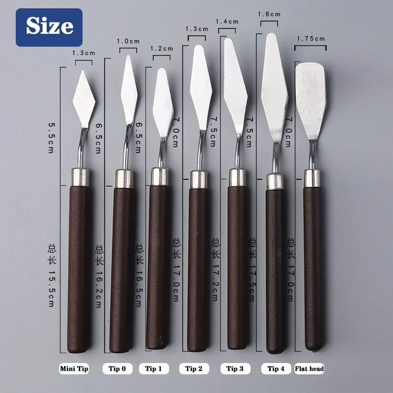 7Pcs/Set Stainless Steel Oil Painting Knives  Crafts Spatula Palette  Scraper Drawing Art Tools Stationery Supplies