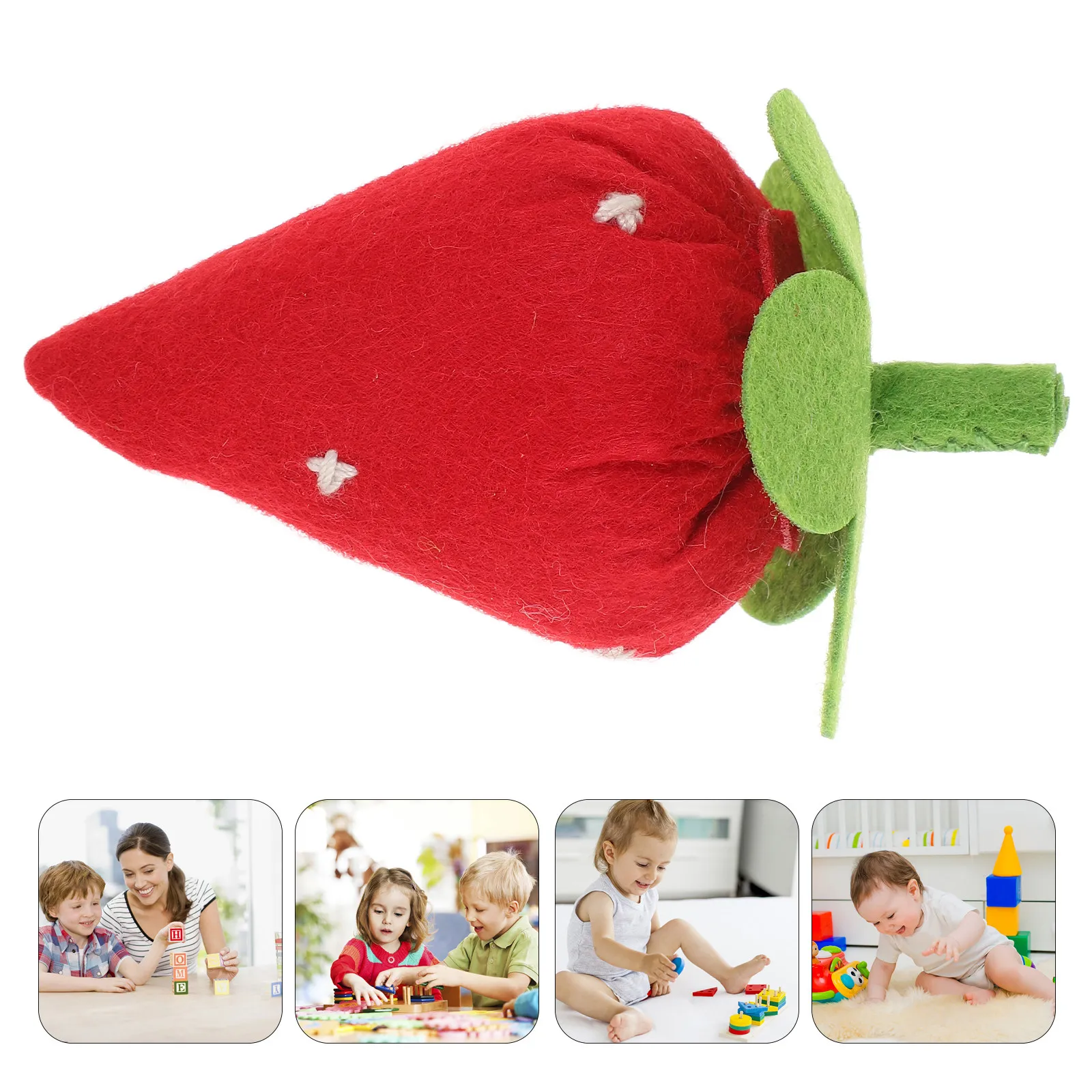 

Искусственная клубника из фетра: реалистичный декор для кухонного стола, вдохновленный Монтессори, с разборной конструкцией