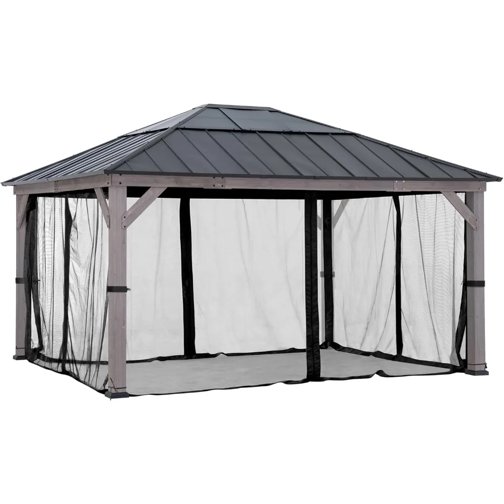 

Москитная сетка на 13 футов × 15 футов. Деревянные беседки, Черный