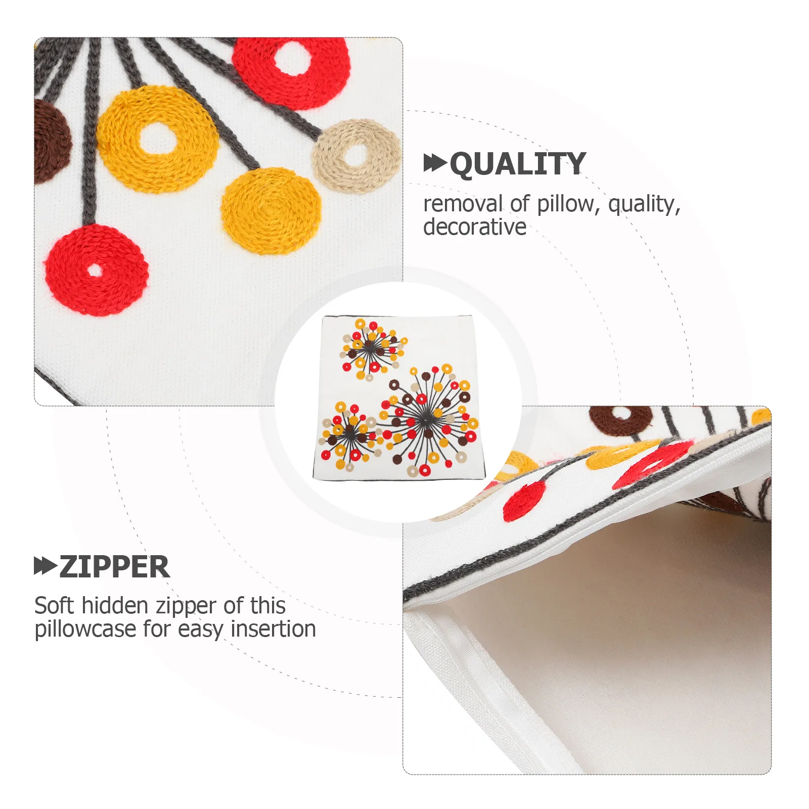 

2Pcs Throw Pillow Covers Bohemian Style Soft Hidden Zipper Decorative Sofa Cushion Covers for Home Office Coffee Shop