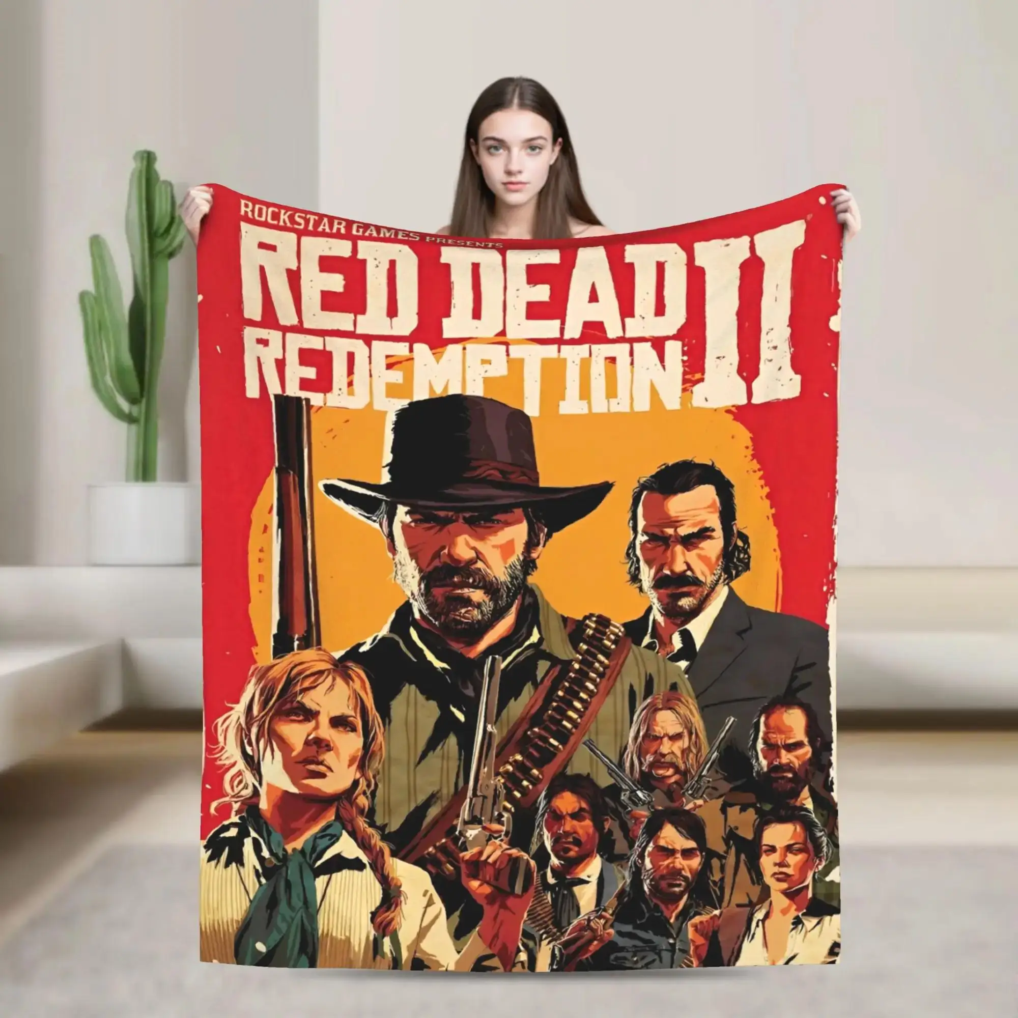 

Red Dead Redemption Soft Plush Throw Blanket Graphic Flannel Blanket for Bed Outdoor Travel Sofa Lightweight Cozy