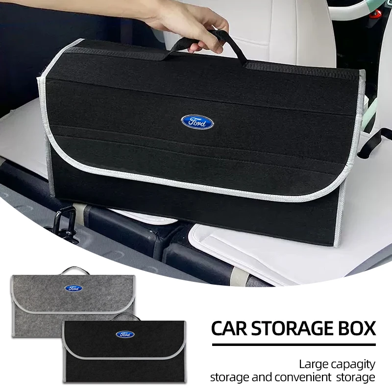 Car Styling Car Trunk Luggage Compartment Storage Box Organizer Car Storage Bag For Ford Fiesta EcoSport Mustang FOCUS 2 3 4 5