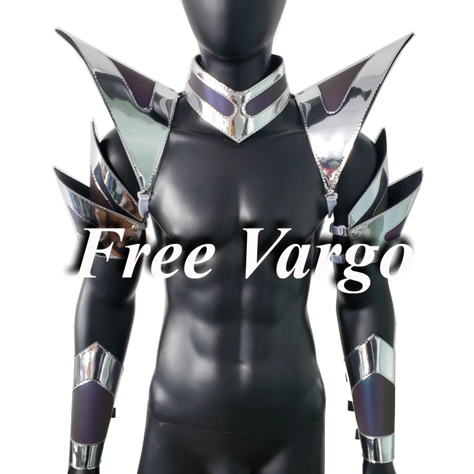 Burning Man Holographic Silver Edge Reflective Armor,Rave Festival Costume Armor Outfit Clothing