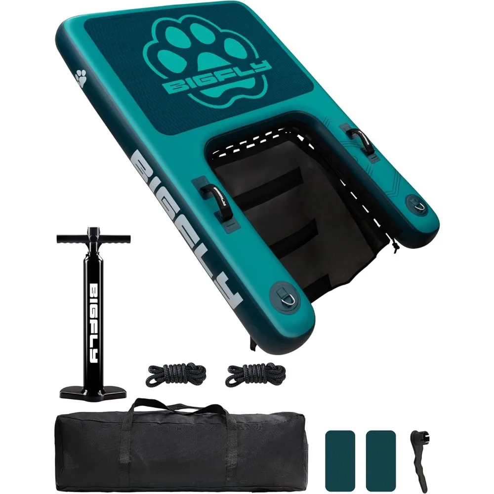 Rampa de agua inflable para perros, flotador para perros, flotador grande para piscina para perros de hasta 320 libras, superficie resistente a pinchazos