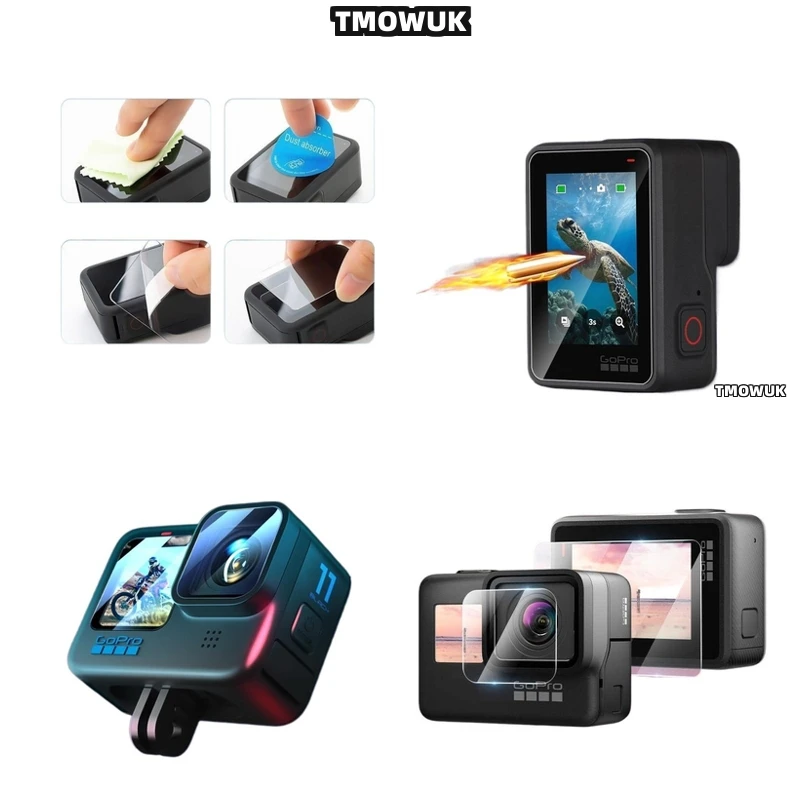 

For GoPro Hero12 11 10 9 Privacy Plus Screen Protector - 9H Tempered Glass Anti-Scratch Full Coverage Front/Back With Anti-Blue