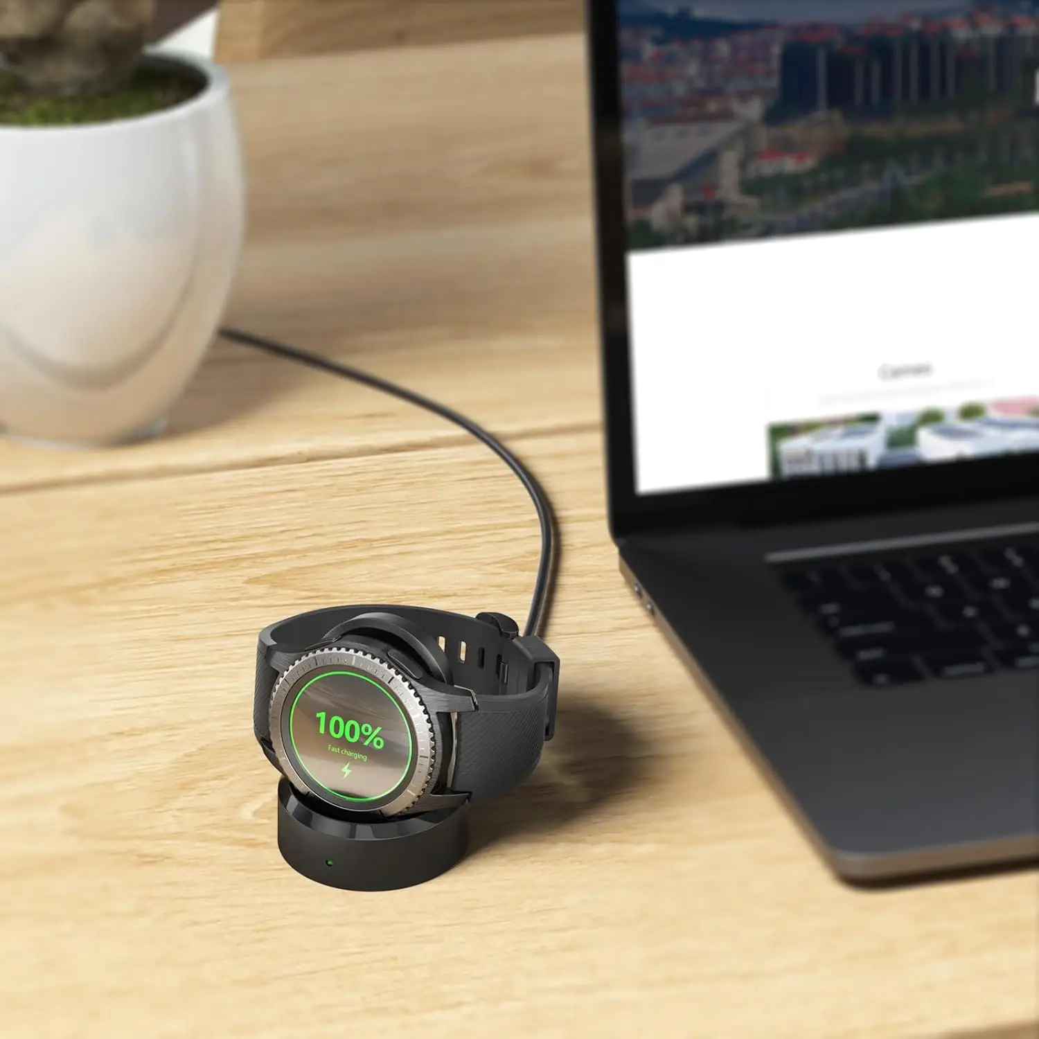 Base de carga rápida inalámbrica para Samsung Gear Sport S5, soporte de carga para reloj inteligente Galaxy Watch R805 815, cargador de alta calidad