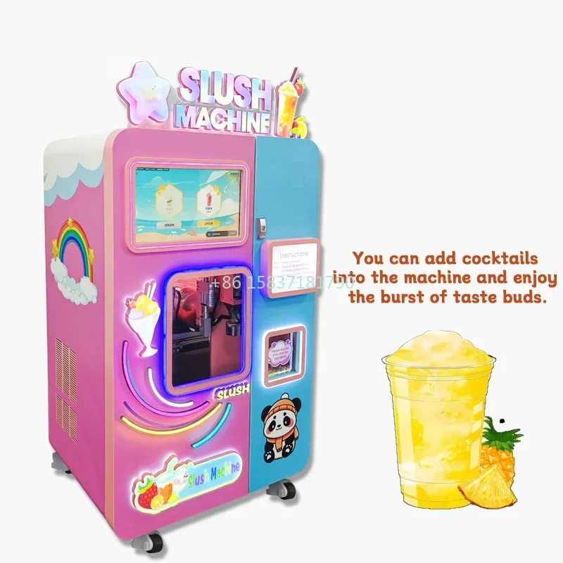 High Quality Automatic Slush Vending Machine 30 Seconds Quick Production Slushie Commercial Slush Drink Snowflake Making Machine