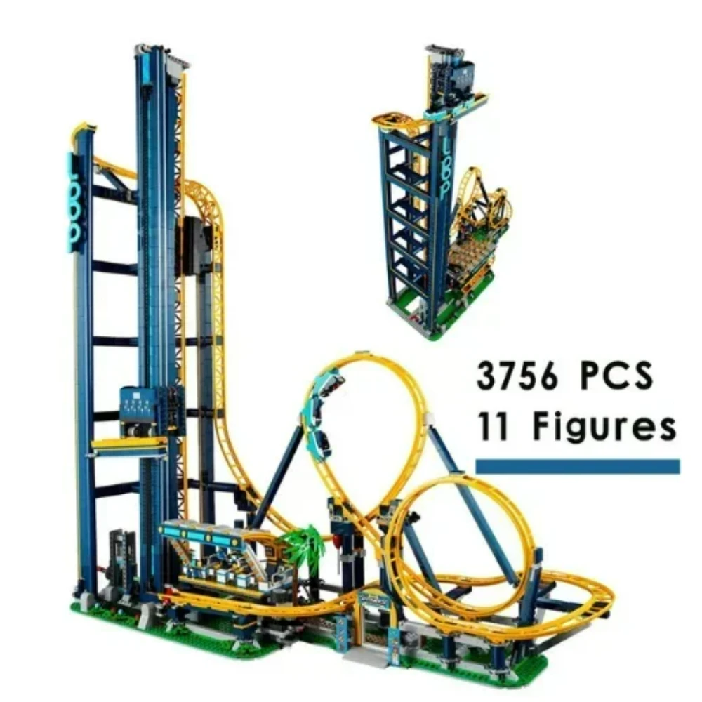 3756 stücke Schleife Coaster Vergnügungspark Modell Baustein Ziegel Kits Spielzeug Für Kinder