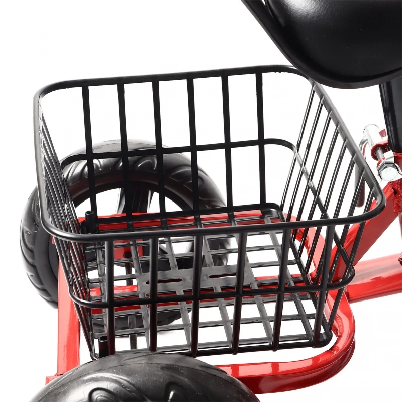 AliExpress NONE Kids Tricycle Ergonomic Toddler Trike Metal Polyurethane Fun Comfortable Grip with Storage Basket for 1‑6 Years Old for