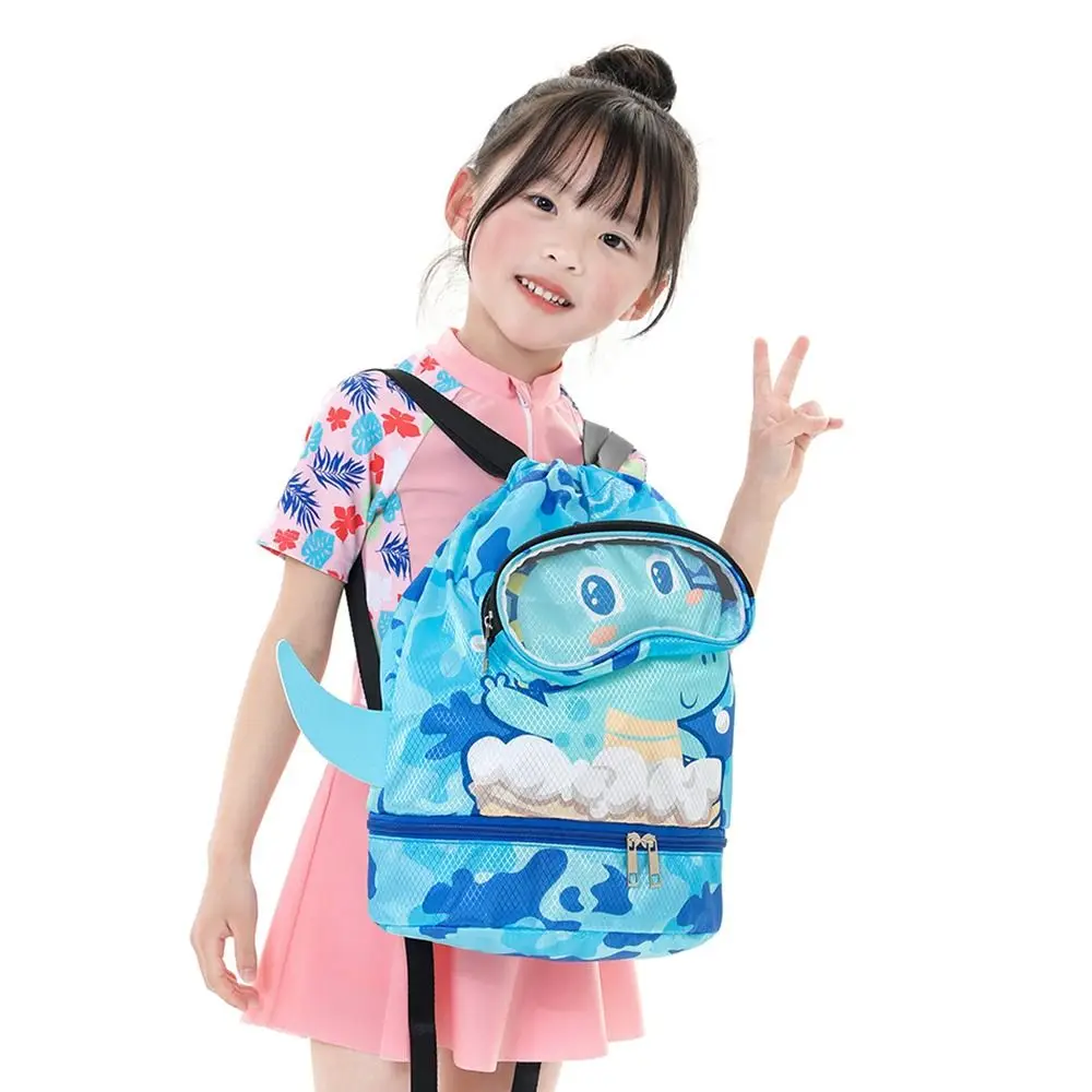 Dry Wet Separation Kids Drawstring Beach Bag Waterproof Adjustable For Sport Swimming Travel Fitness Beach Swim Bag For Kids