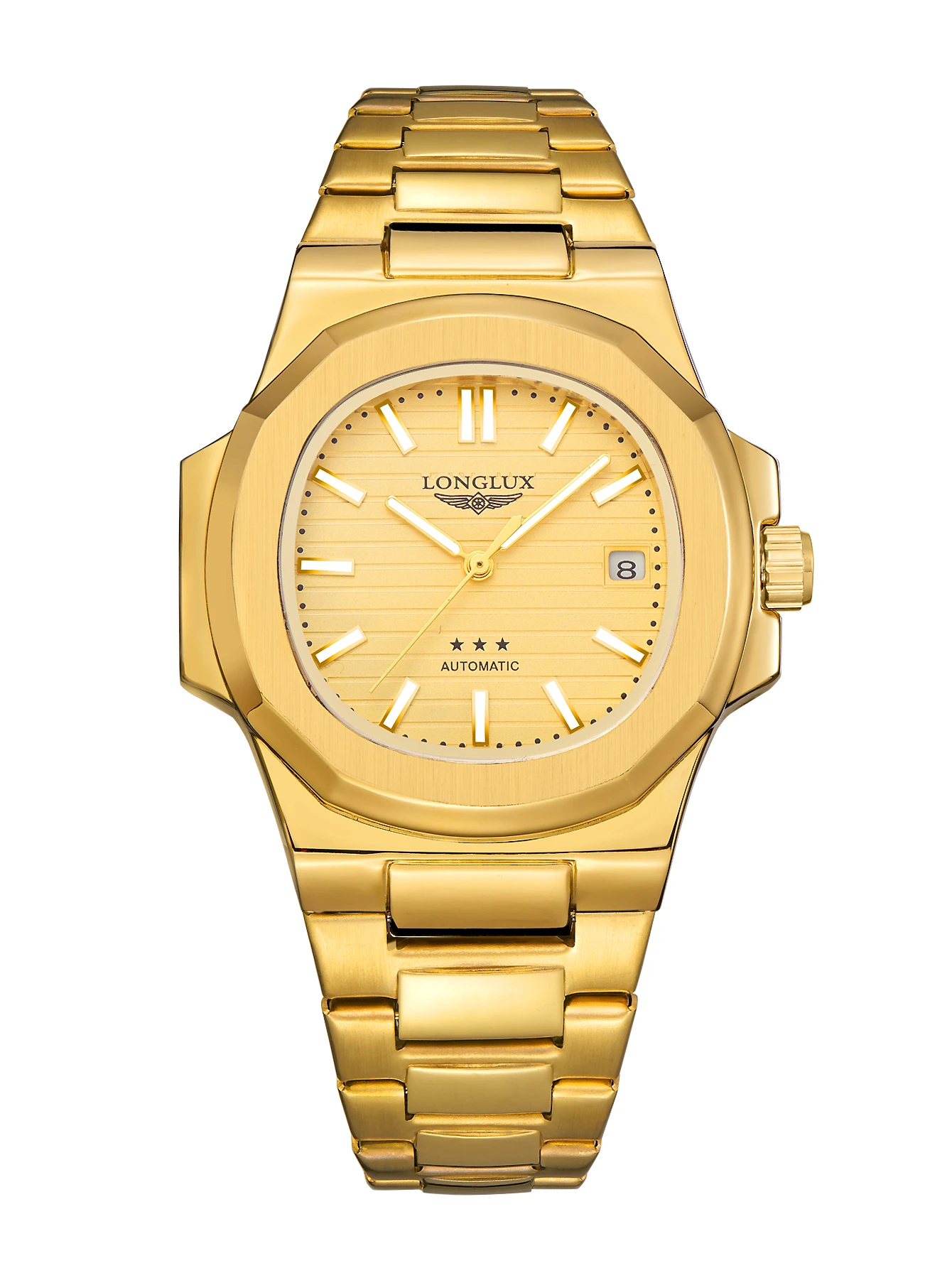 Heren automatisch horloge zakelijke datum mechanische horloges waterdicht roestvrij staal lichtgevend luxe herenhorloge vriendje cadeau
