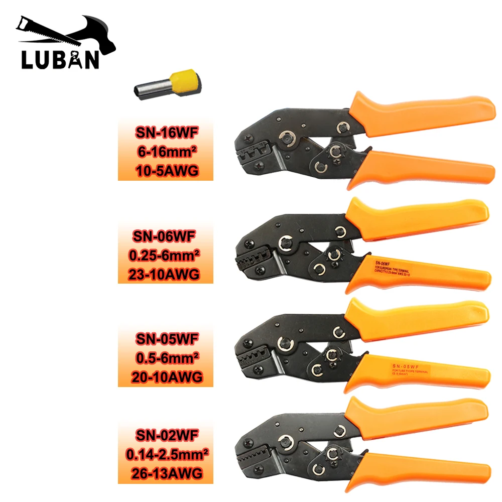 

LUBAN SN-02WF SN-05WF SN-06WF SN-16WF MINI EUROP STYLE crimping tool crimping plier 0.25-6mm2 multi tool tools hands