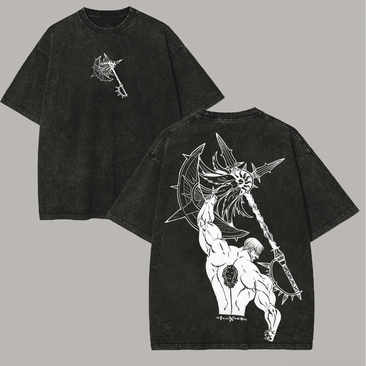 Camiseta Oversize Unisex de Algodón con Estampado de Escanor de los Siete Pecados Capitales para Amantes del Anime, Ropa Urbana de Manga Corta para Hombre
