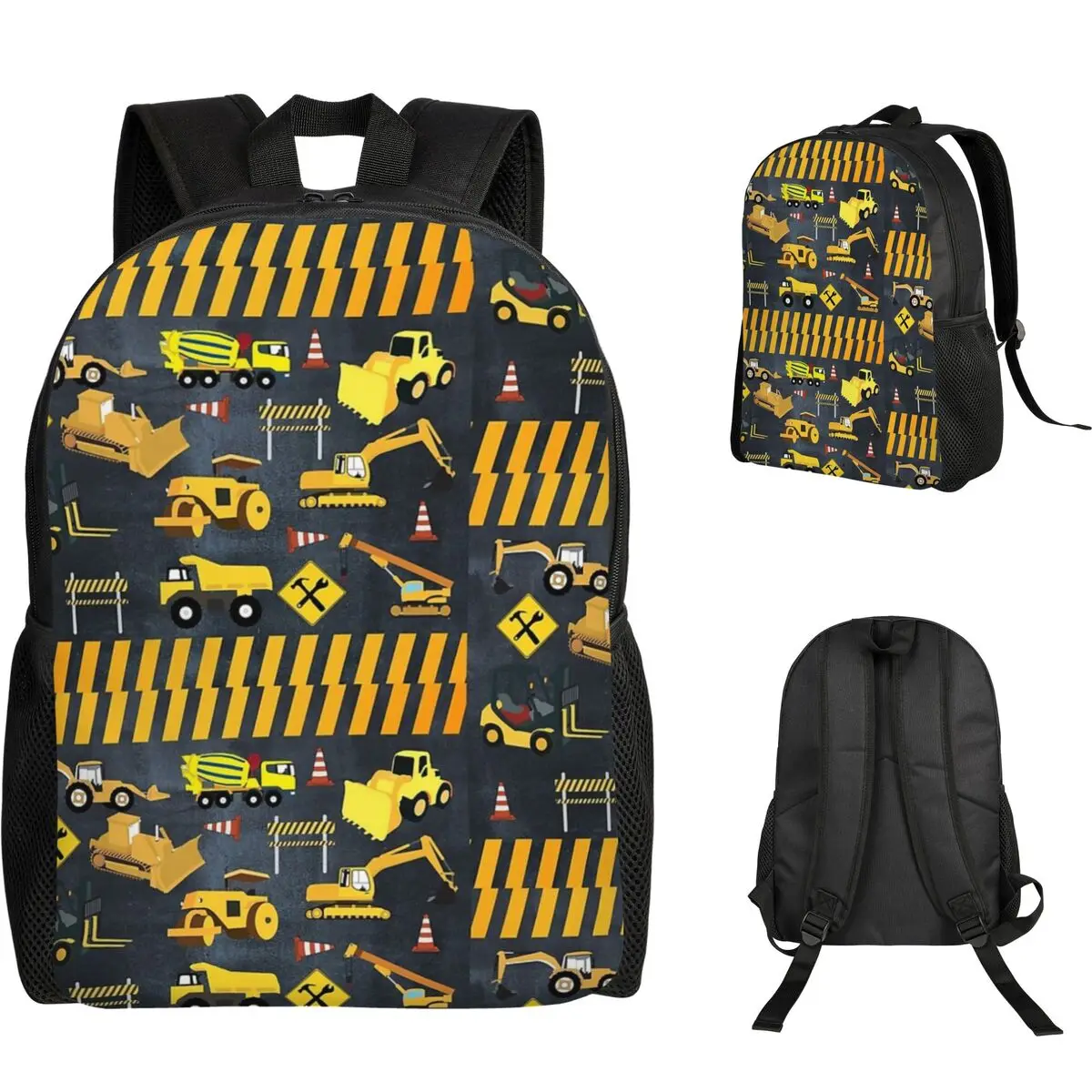 

Рюкзак для мальчиков и девочек с изображением строительной техники, школьная сумка для ноутбука, сумка через плечо