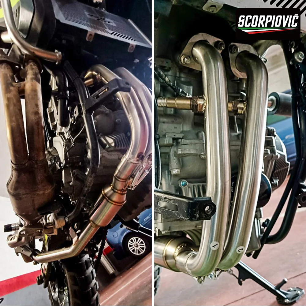 FOR 450SR 450MT 450NK Motorcycle Escape Full Slip On Exhaust Stainless Steel Header Mid Tail Muffler Assembly Fit
