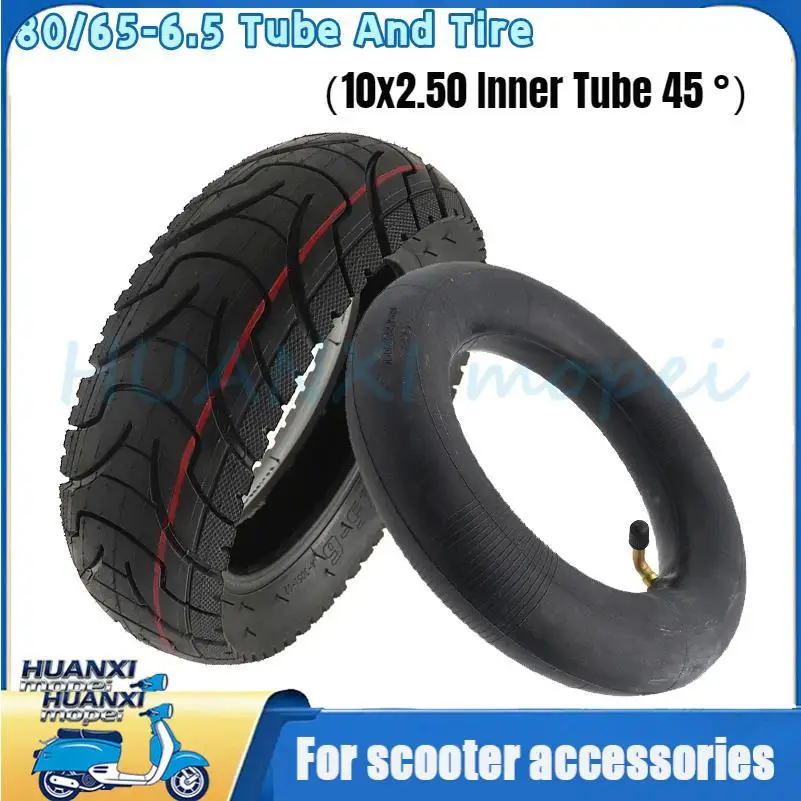 

Внедорожные шины 10 дюймов 80/65-6, внешняя покрышка с внутренней камерой 10X2.50, 45 ° Запчасти для самокатов Kugoo M4, Quick 3, Zero 10X и Speedual