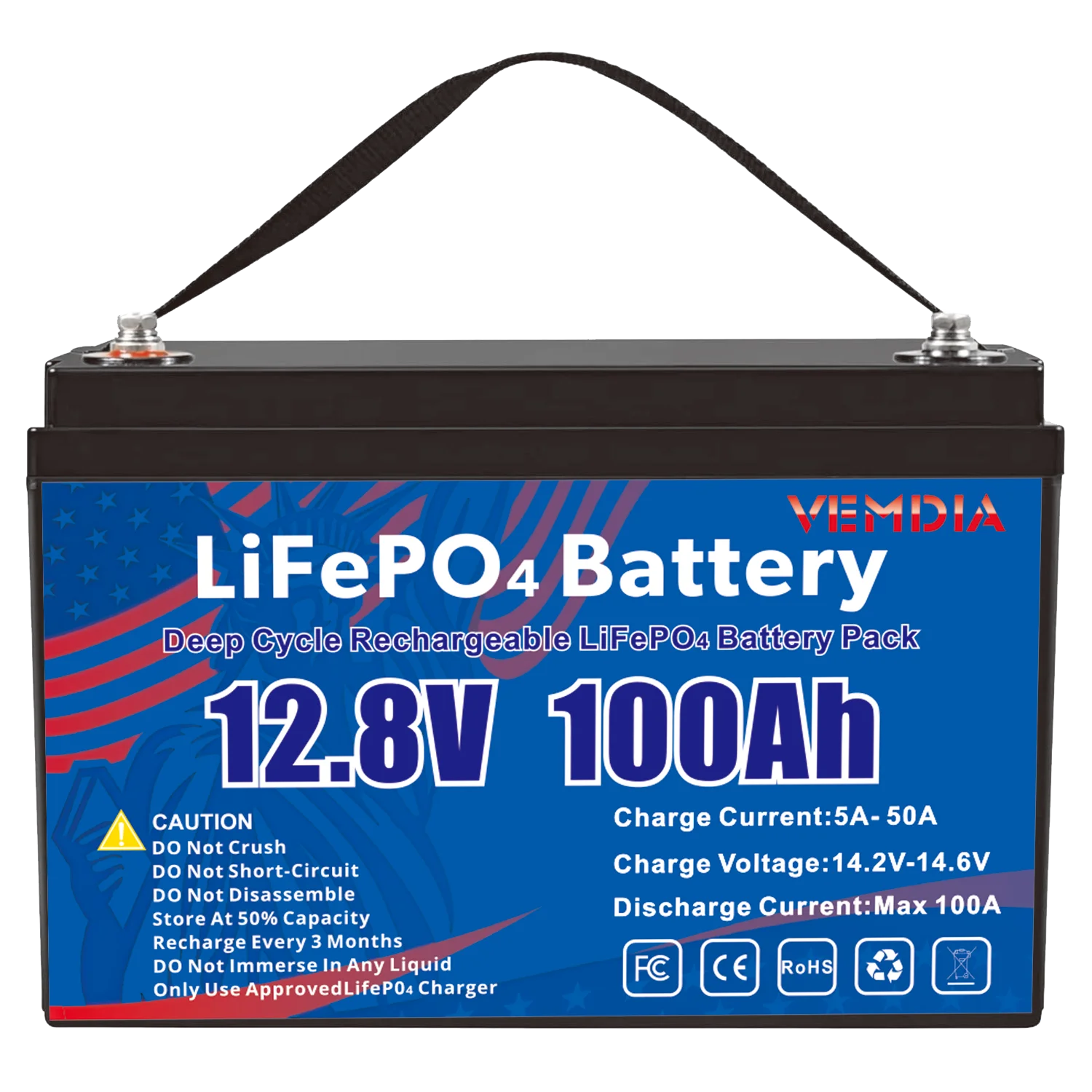

Rechargeable 12V 100Ah LiFePO4 Battery Pack
