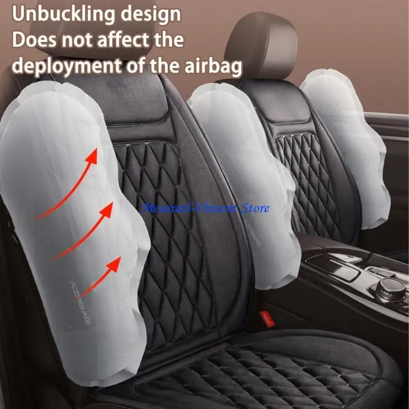 A70F Ergonomic Design Cozy Warm Car Heated Cushion Universal Plush Soft Material