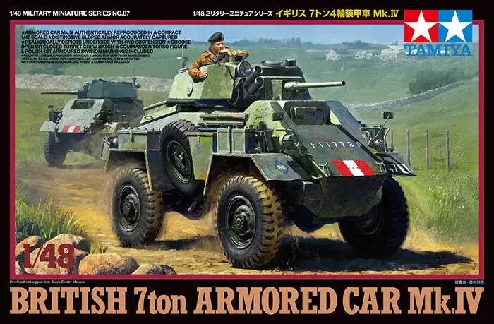 Tamiya 32587 1/48 Scale Model Kit WWII British 7ton Humber Armored Car MK.IV