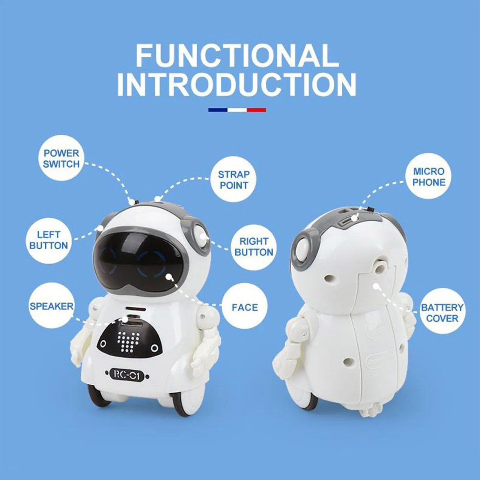 Talking Pocket Robot Toy Multifunctional Fun Educational RC Robot Toy for Children Montessori Educational Toy