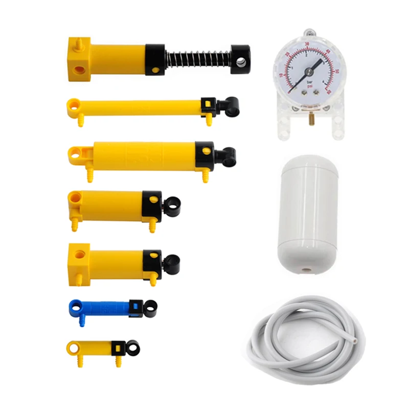 

9pcs/set MOC Pneumatic Technical Parts Air Hose 2m V2 Cylinder 19476 Push Rod 19475 Compatible with Legoeds 19476/47225