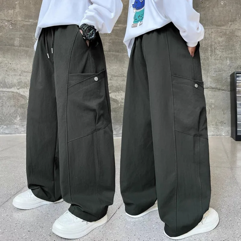 2026 Kinder Jungen Schicke Overalls UNITIM Herbst 4-14 Jahre Teenager Jungen Gerade Hose Locker Junge Elastischer Bund Hosenträger – Detail 25