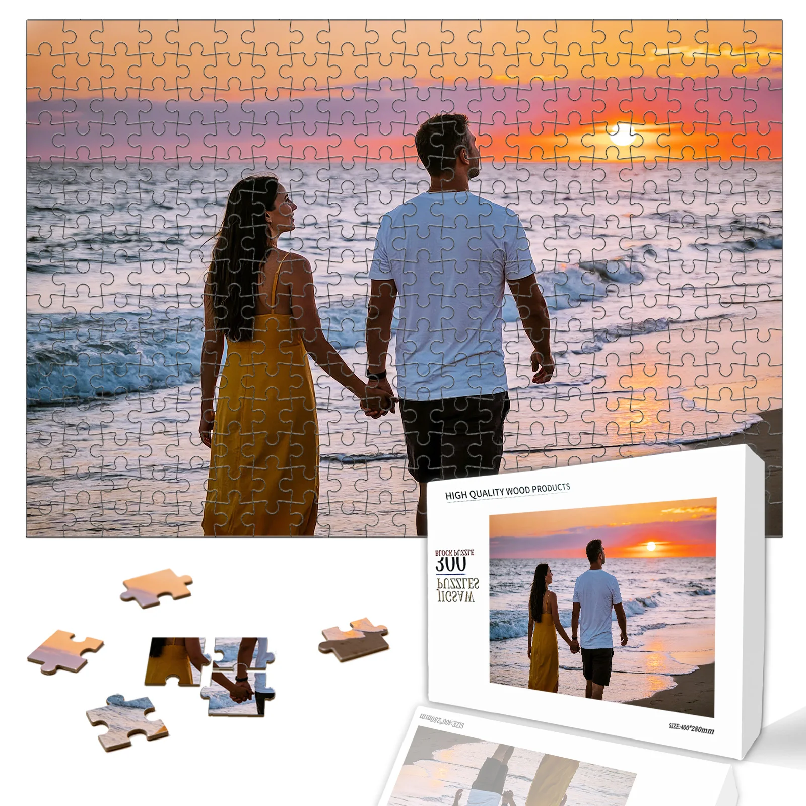

Personalized Jigsaw Puzzle Custom Wooden Puzzle For Adults Kids Toys Unique Couples Family Birthday Valentine Anniversary Gift