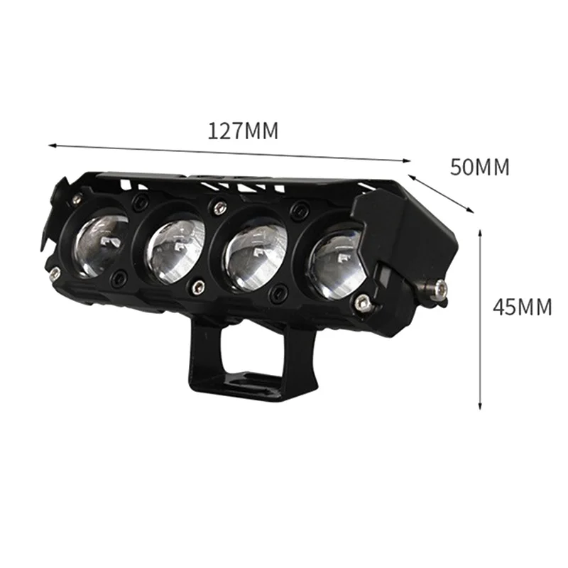 Motorcycle LED Spotlight Dual Color Hi/Low Beam Fog Light Lamps for Car Trucks SUV UTV 12V 24VMini Lens Headlight Driving Light