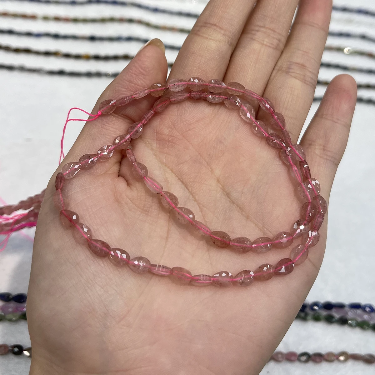 DIY Facettierte Perlen, natürliche Amethystperlen, 3x5 mm, zum Basteln von Schmuck, DIY-Halsketten, Armbändern, Ketten und Ohrringen. – Detail 5