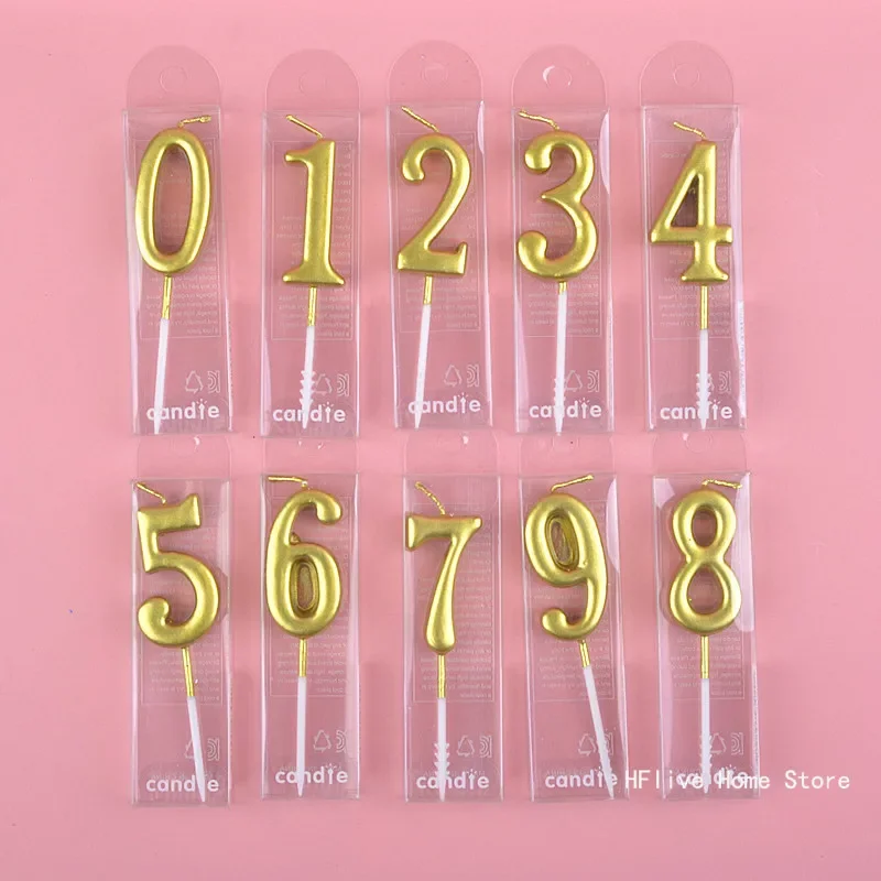 Multi Color Number Shaped Candles Happy Birthday Cake Decorative Candle for Kids Girls Baby Party Ornament Home Decor Supplies