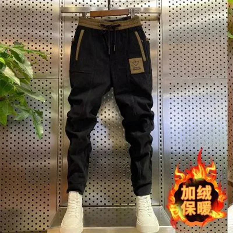 

Man Corduroy Sweatpants Autumn Winter Men Baggy Joggers Fashion Streetwear Casual Fleece Harem Pants Plus Size Fashion Trousers