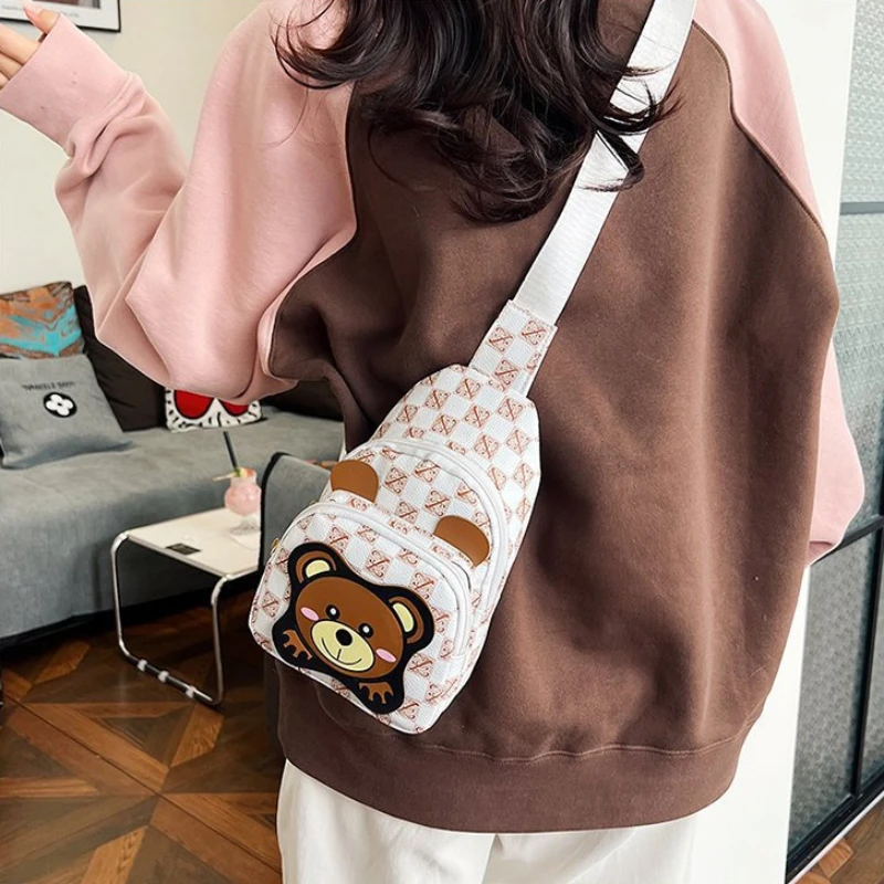 Children Messenger Bags Cartoon Bear Chest Bag Crossbody Bag Children Women Bag Cute Mother Kids Bags for Girl Mochila Infantil