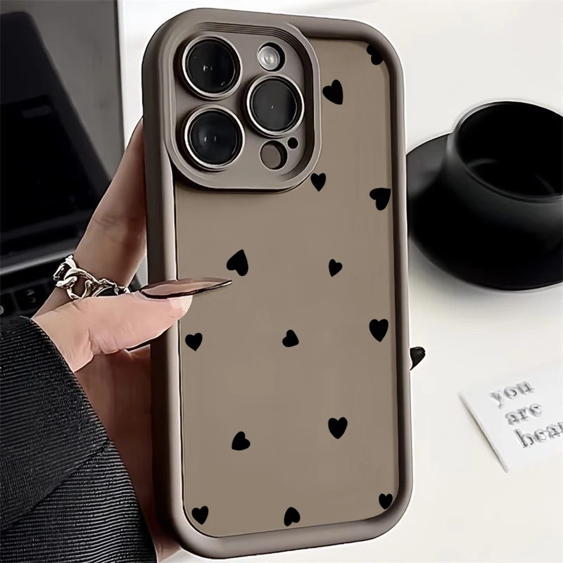 Little Love Print Soft TPU Phone Case For iPhone 15 Pro Max 14 Plus 13 12 11 Pro XR X XS 8 7 Candy Colours Silicone Cover Fundas