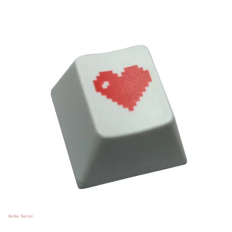 Red Love Heart Pattern Keyboard Keycap Mechanical for Key Hat for PC Computer Notebook Use Supplies