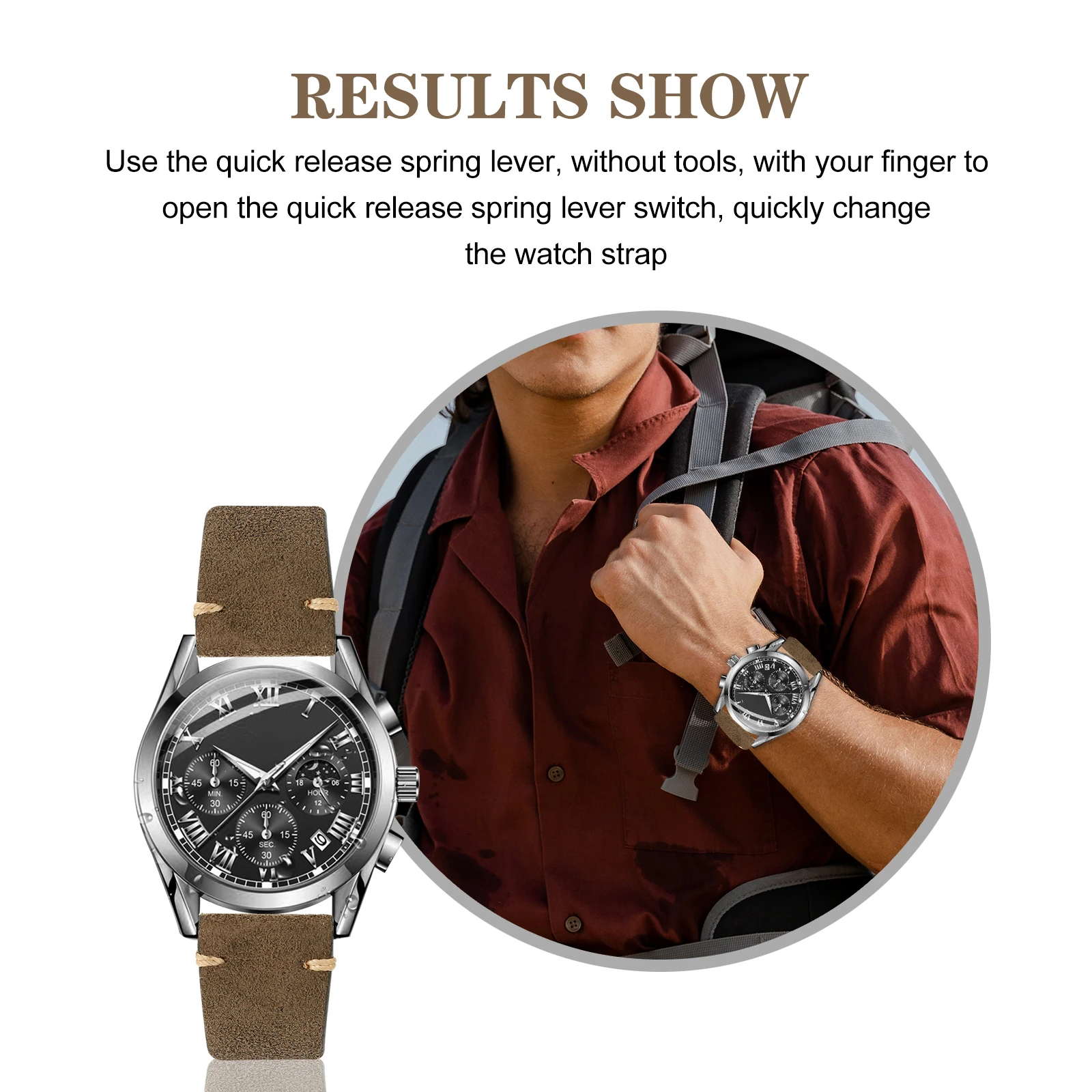 

Adjustable Cowhide Men Watchstrap 24mm Bracelet Watch Accessories Retro Watch Strap Style