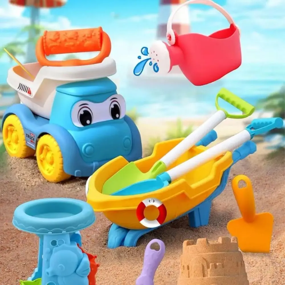 1 ensemble de pelles à sable en plastique, ensemble de pelles interactives, jouets de jeu de sable de plage, outils de moules à sable portables de dessin animé