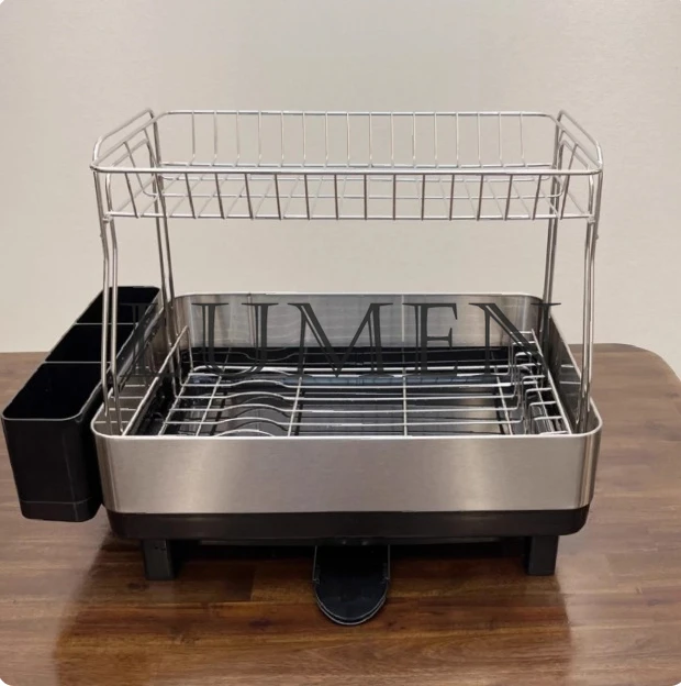 

304 Stainless Steel Bowl and Plate Double Layer Draining Rack Direct Drainage Large Capacity Chopstick Holder Knife Holder
