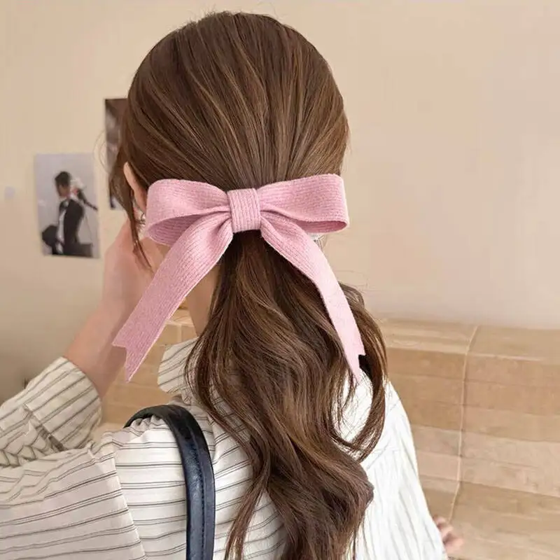 Koreanische Gestrickte Woolen Bogen Haar Clips Frühling Clips Frauen Temperament Barrettes Weibliche Party Haarnadeln Haar Schmücken Zubehör – Detail 12