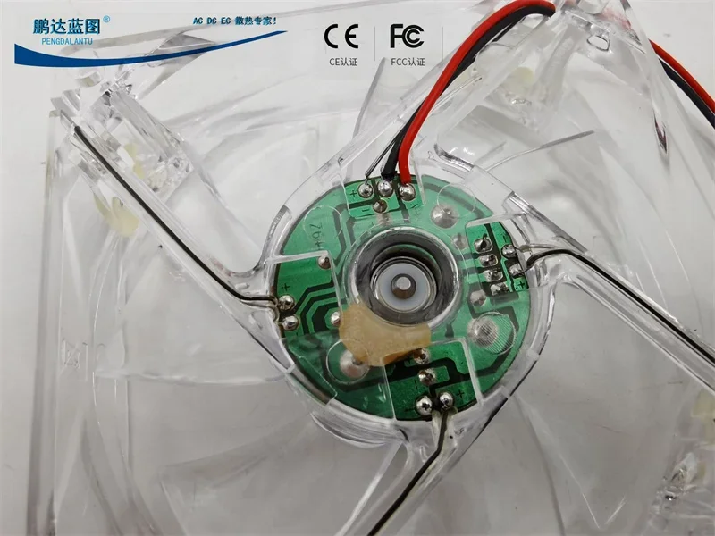 New Mute Pengda Blueprint 8025 Luminous Led Double Ball Power Computer Case 12V 8cm Cooling Fan80*80*25MM