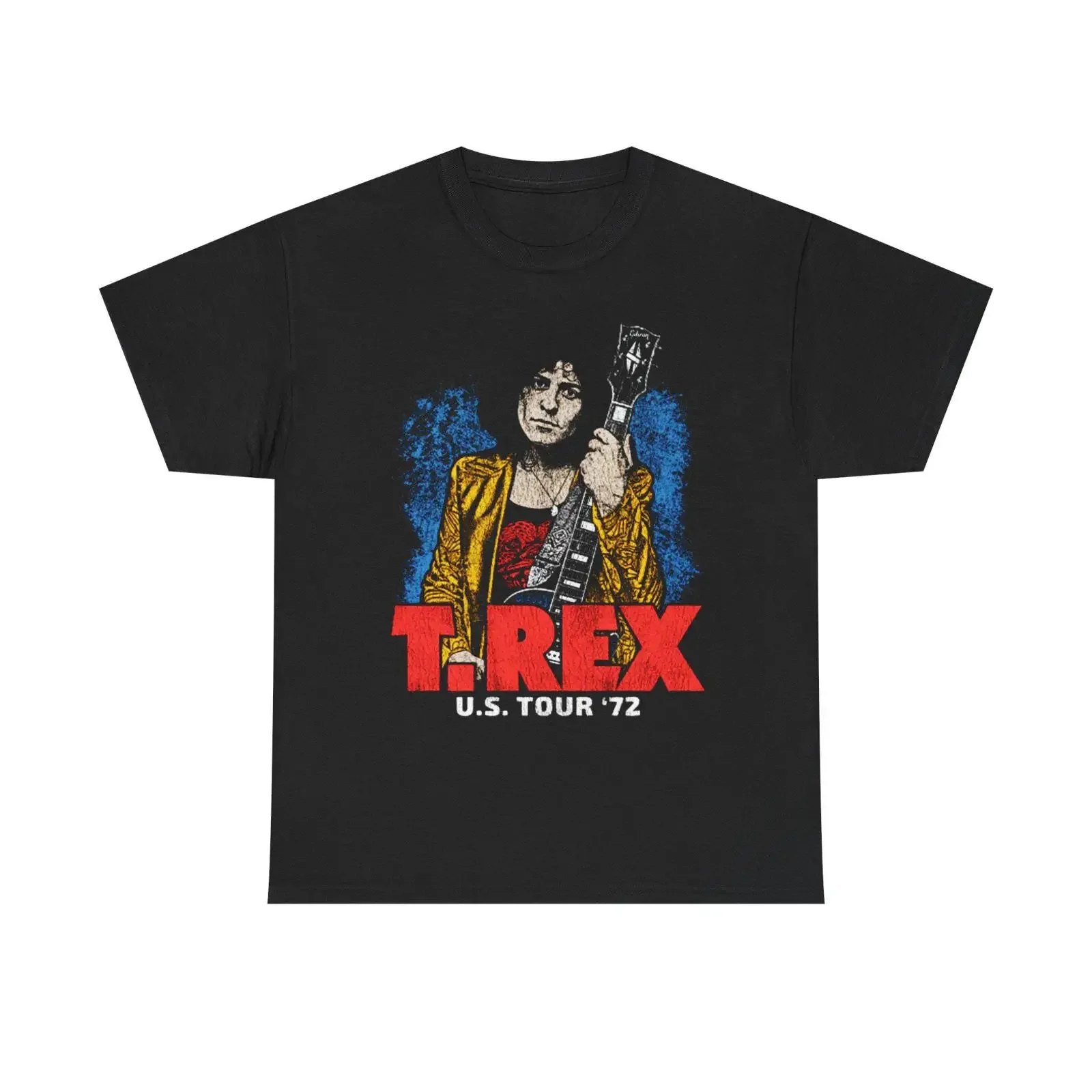 T Rex US Tour 72 Shirt Vintage Glam Rock Marc Bolan 1972 Concert Retro Music  vintage Washed Versatile Comfortable Stretched