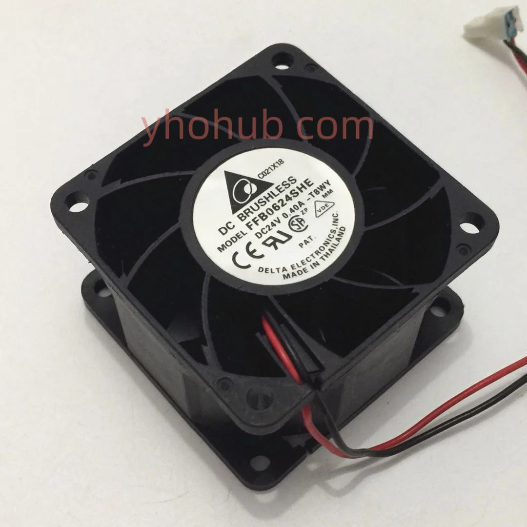 Delta Electronics FFB0624SHE T8WY DC 24V 0.40A 2-Wire 60x60x38mm Server Cooling Fan