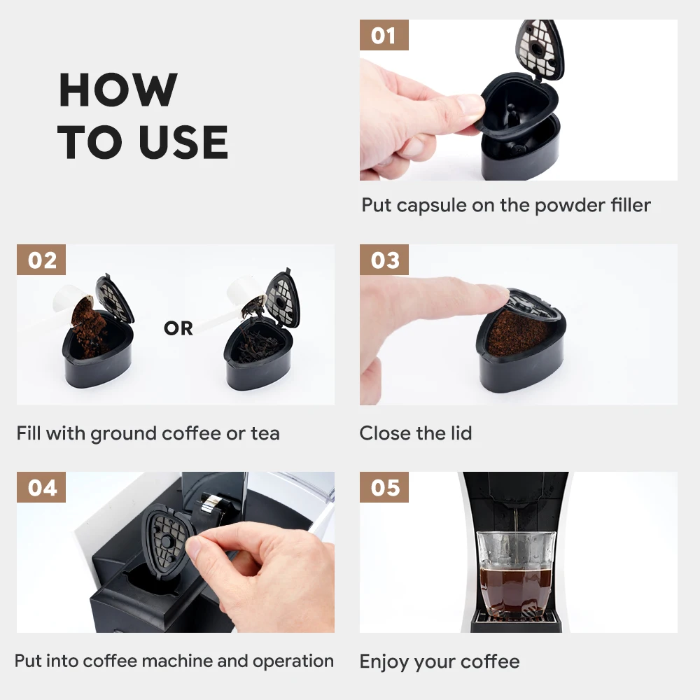 Reusable Tea Coffee Capsule For Nestel ST9662.62 Coffee Maker Machine Refillable Filter Pods with Powder Holder