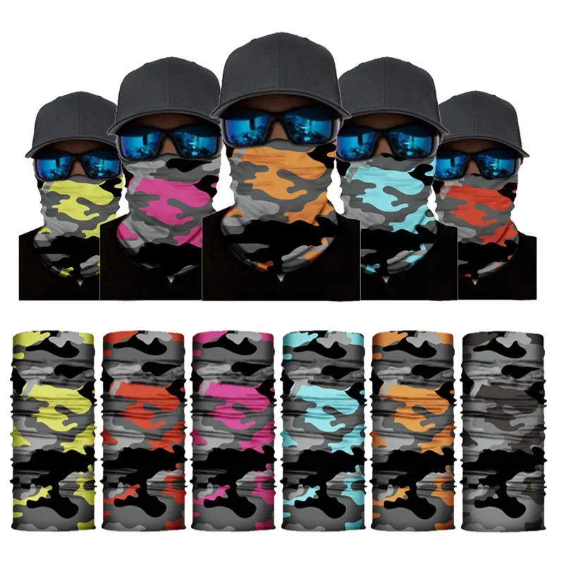 High Elastic Camouflage Seamless Bandana Buffs Neck Gaiter Headband Cycling Fishing Balaclava Tube Face Shield Men Women Scarf