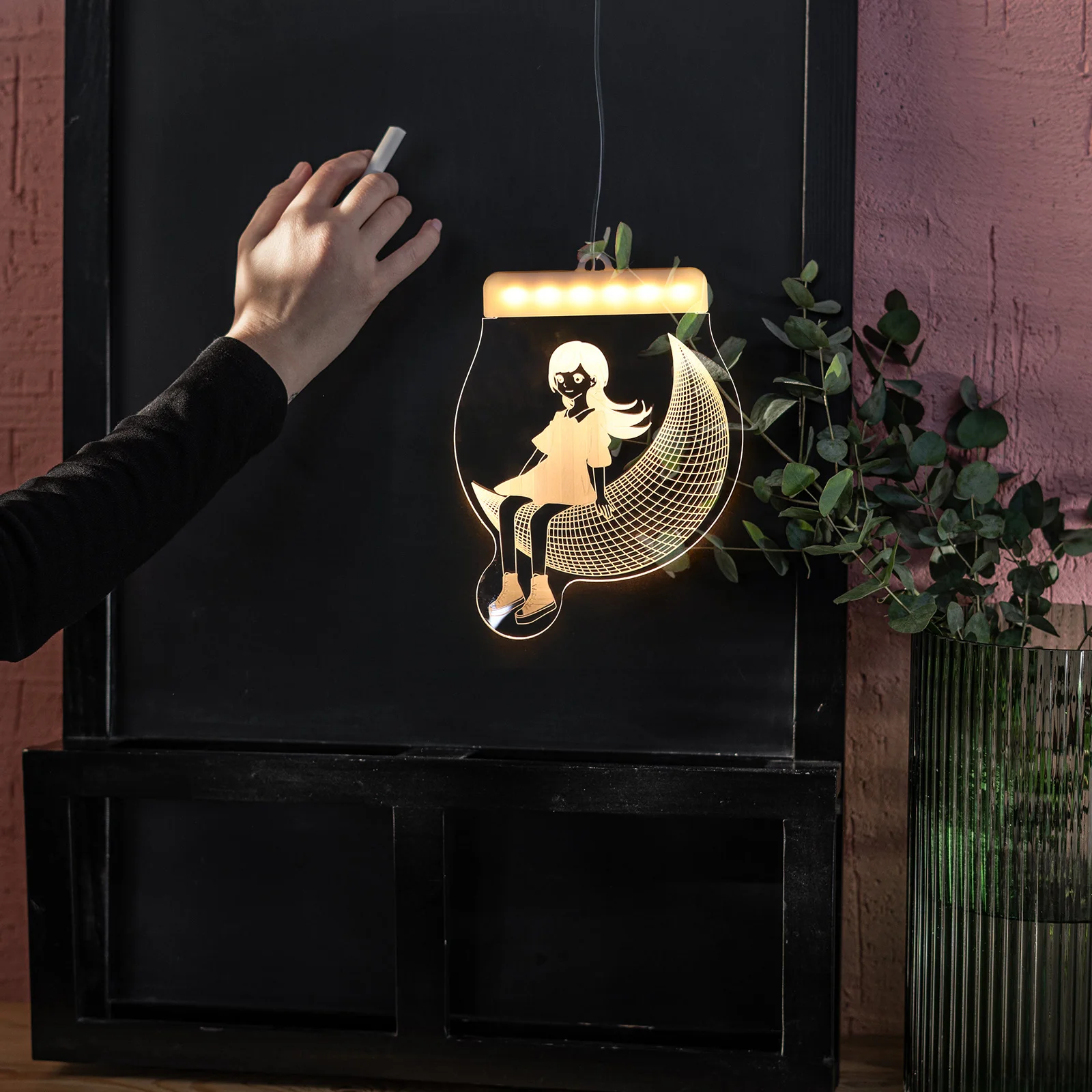 

Suction Cup LED Night Light Hanging Lamp with 3D Creative Design Window Decorations Kids Room Bedroom Living Room Lighting