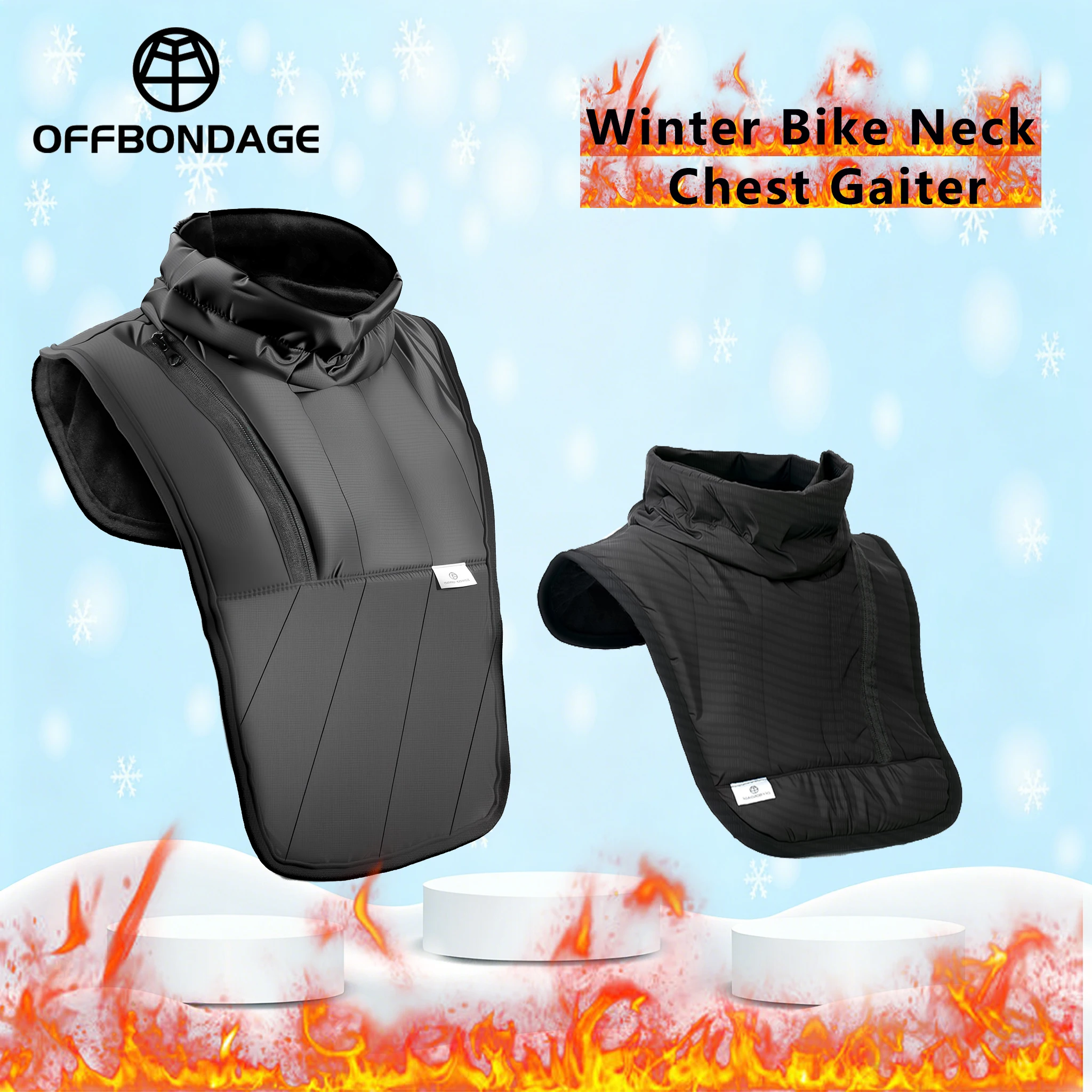 

OFFBONDAGE Motorcycle Winter Warm Neck Scarf Motorcyclist Rider Chest Neck Protector Windproof Warmer Scarf Bibs Thermal Collar